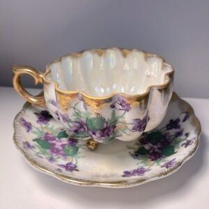 Vintage Antique Norcrest Floral Tea Cup and Saucer